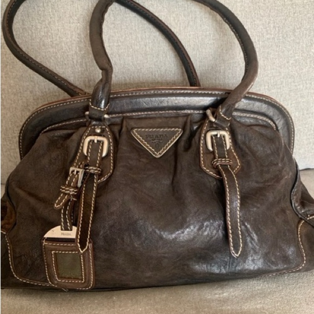Prada - vintage brown leather doctor bag